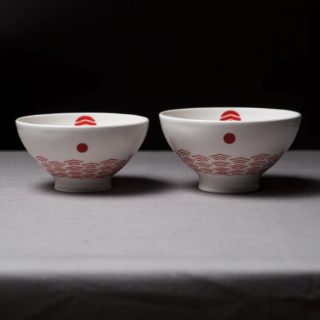 Sunrise Pair Rice Bowl Gift Box Set